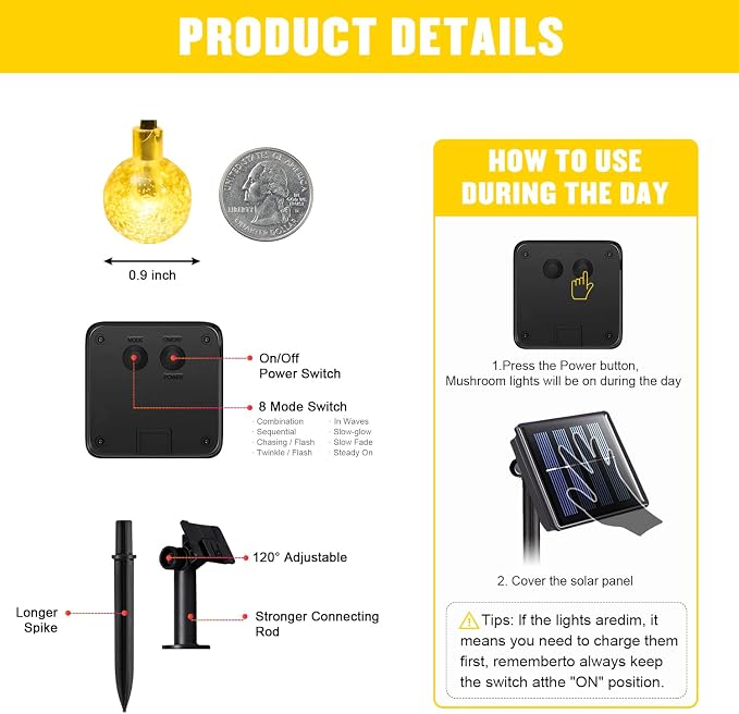 JMEXSUSS Solar String Lights Outdoor Waterproof, Solar Christmas Lights - Image 6