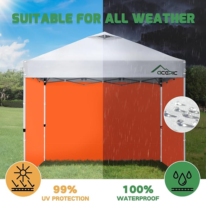 Sidewalls for 10x10 Pop Up Canopy, 210D Polyester Waterproof Canopy Sidewalls - Image 4