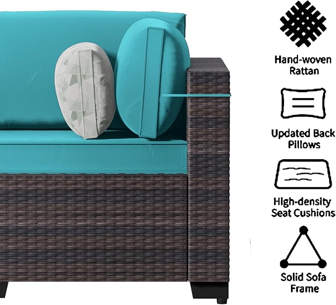 Outdoor Terrace Furniture Set, 15 Piece Outdoor Furniture Set, - Image 4