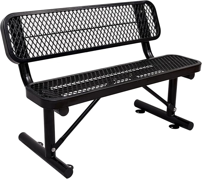 4FT/48INCH Heavy Duty Metal Park Bench by Unknown