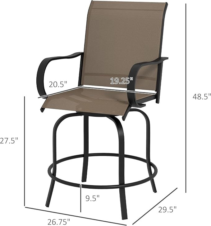 Outsunny Outdoor Bar Stools - Image 3