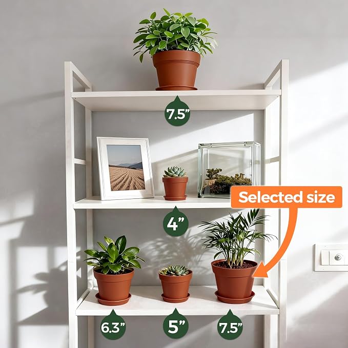 T4U 7.5 Inch Plant Pots 6 Pcs, Flower Pots - Image 5