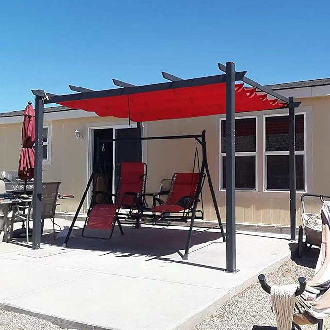 PURPLE LEAF 10'x13' Outdoor Retractable Pergola by PURPLELEAF