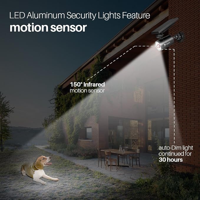 Solar Motion Lights Outdoor 1400-Lumen LED Spotlight 9-Watt Solar Flood - Image 6