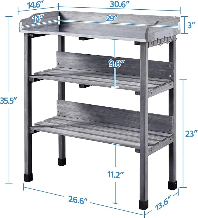 Yaheetech Garden Potting Table Horticulture Potting Bench w/Storage Shelf - Image 4
