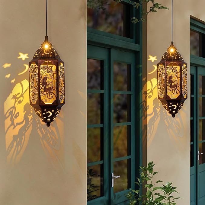 Go2garden 12.4" Solar Outdoor Lanterns Waterproof Garden Gifts Women, Moon - Image 8
