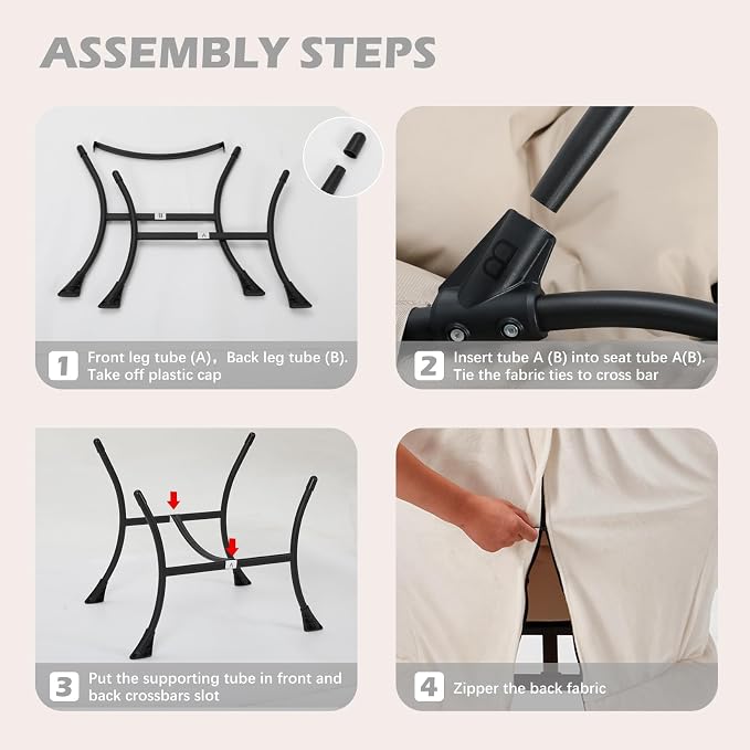 Lazy Chair with Folding Ottoman, Leisure Sofa Chair, Soft Fabric Armchair with - Image 6