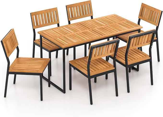 Tangkula 7 Piece Outdoor Dining Set - Image 9