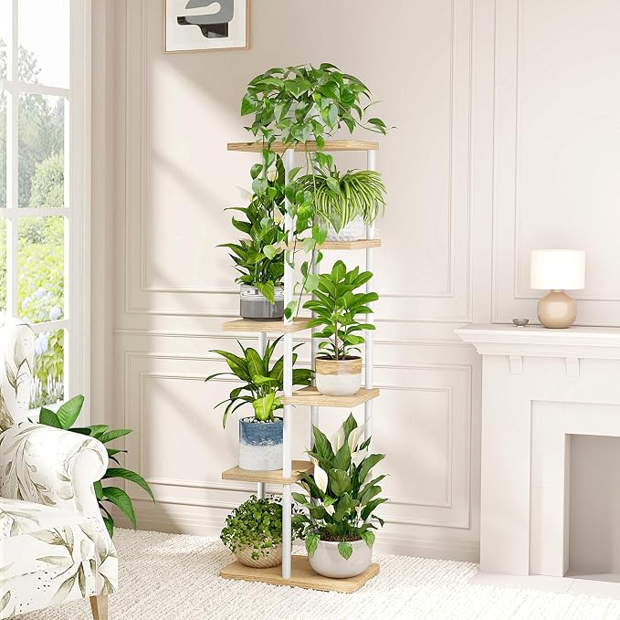 Bamworld Tall Plant Stand Indoor 6 Tier Plant Shelf - Image 3