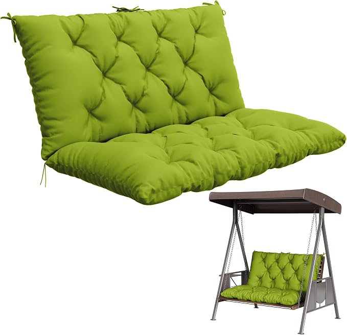 Porch Swing Cushion with Backrest, Waterproof Bench Cushion by Pakunoda