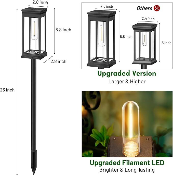 BesLowe Upgraded Solar Pathway Lights Outdoor, Super Bright Outside Lights - Image 5