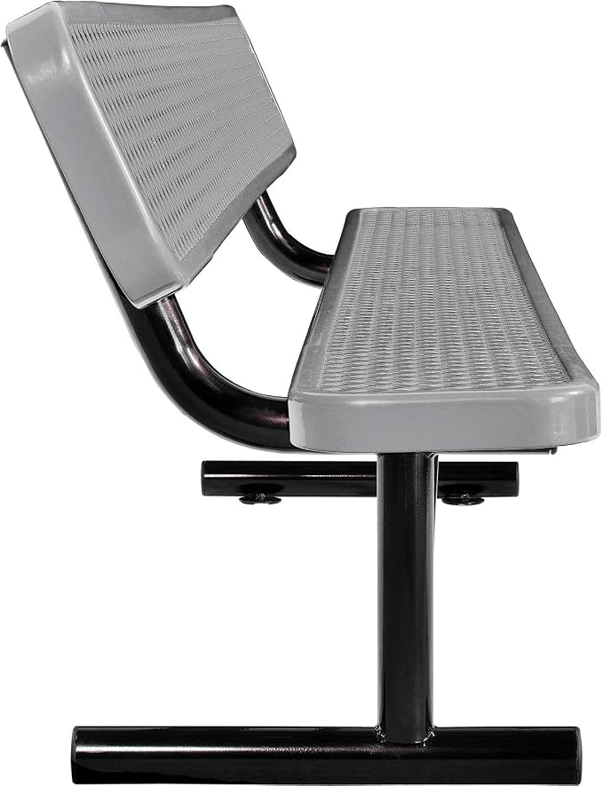 Global Industrial 96" L Expanded Metal Mesh Bench w/Back Rest - Image 3