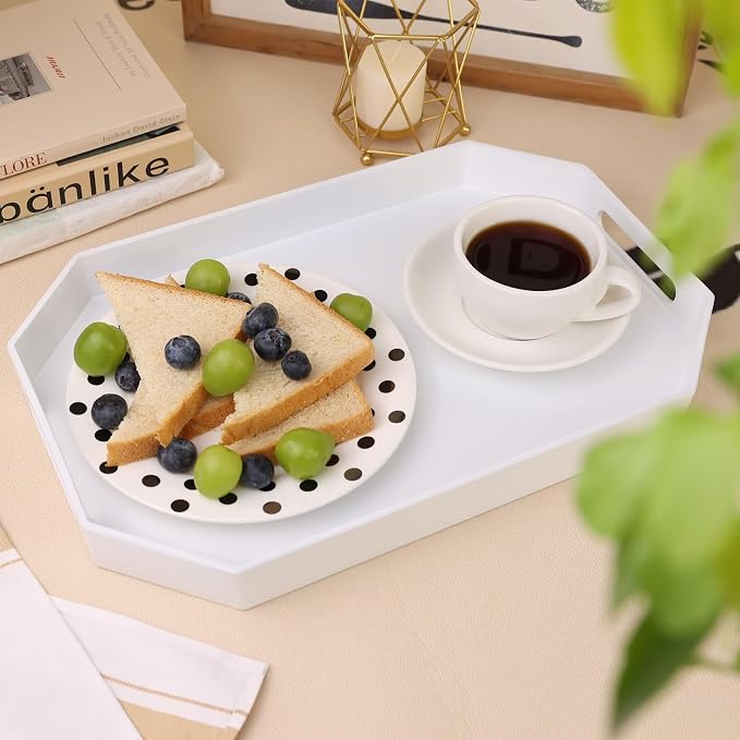 White Octagonal Serving Tray - Image 2