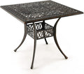 Tangkula 35.4 Inches Outdoor Dining Table, All-Weather Cast Aluminum Table by TANGKULA
