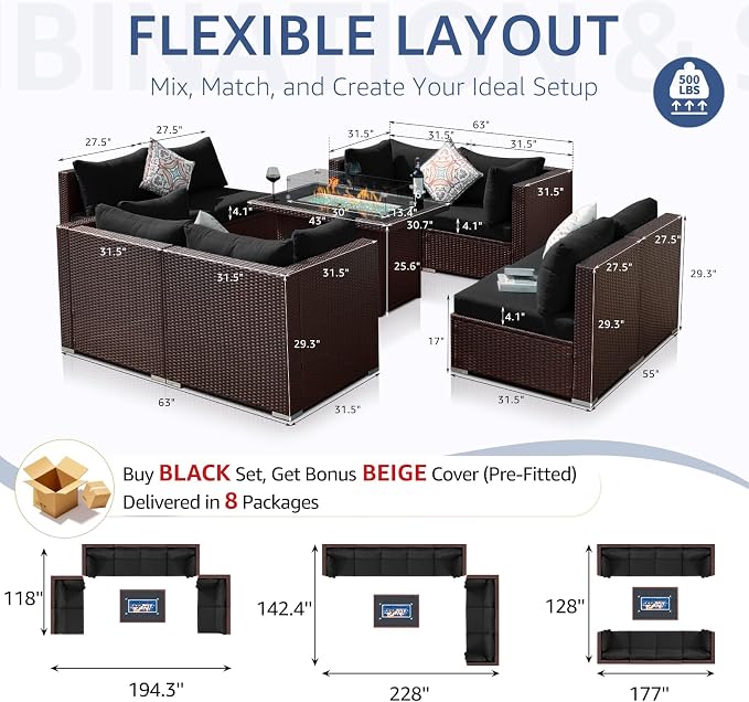 NICESOUL Large Size Patio Furniture Set - Image 4
