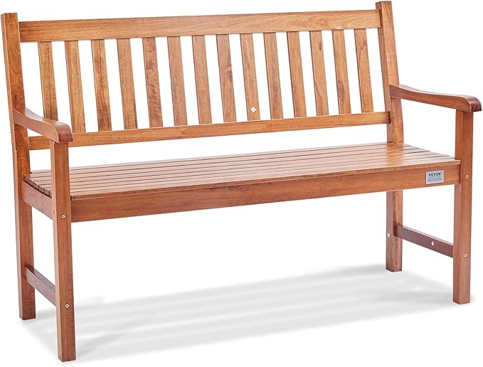 VEVOR Wood Outdoor Bench, 2-Person Garden Bench by VEVOR