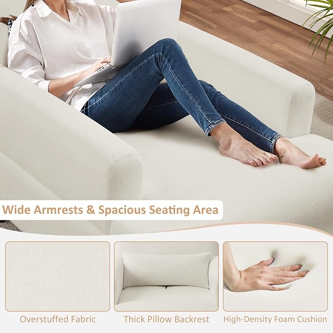 Oversized Chaise Lounge Accent Chair, Cloud Fluffy Chaise Sofa Recliner - Image 5
