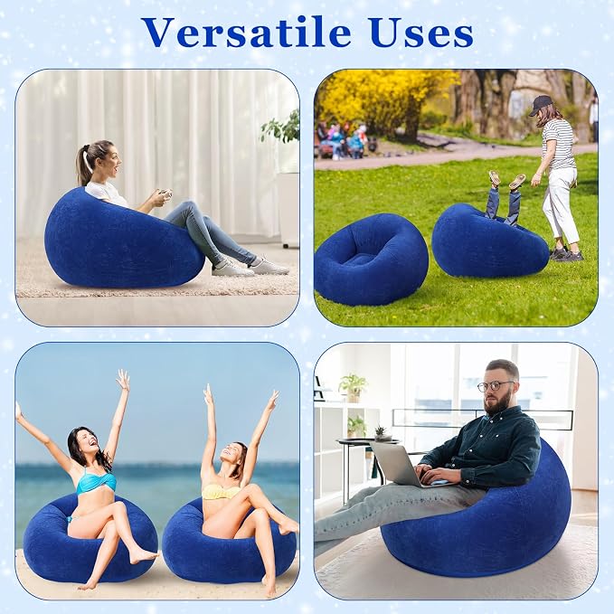Realspring Inflatable Bean Bag Chairs Outdoor Blow up Camping Chairs Inflatable - Image 7