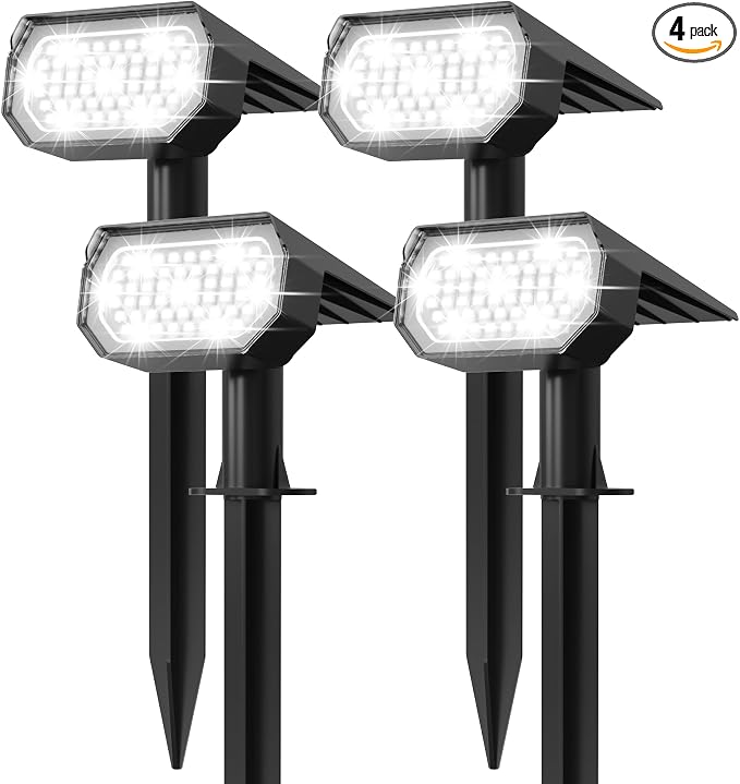 Ensenior Solar Spotlights Outdoor, 56 LEDs Brightness Adjustable 6500K LED by Ensenior