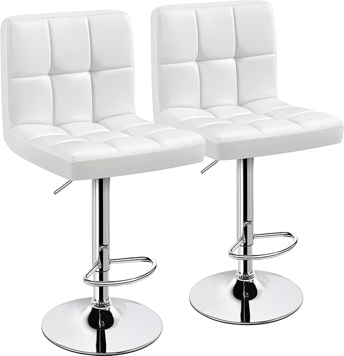 Yaheetech Bar Stools Set of 2, PU Leather Adjustable Swivel Barstools, Armless by Yaheetech