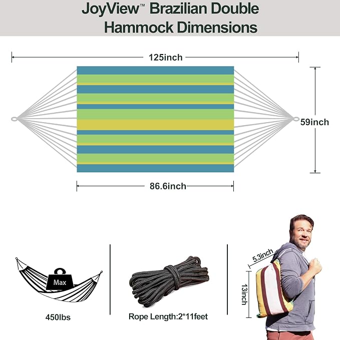 JoyView Brazilian Double Hammock - Image 2