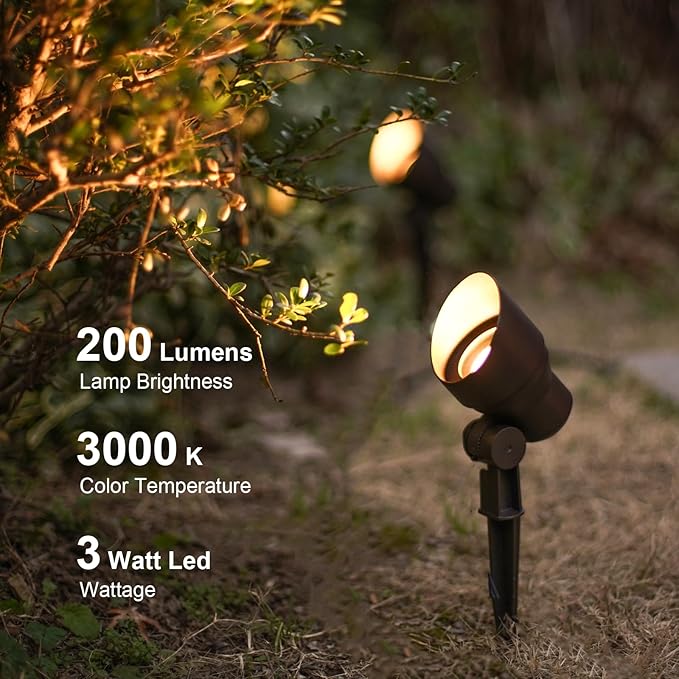 GOODSMANN Low Voltage Landscape Flood Lights 8PK Kit 3W LED 200 Lumen Outdoor - Image 2