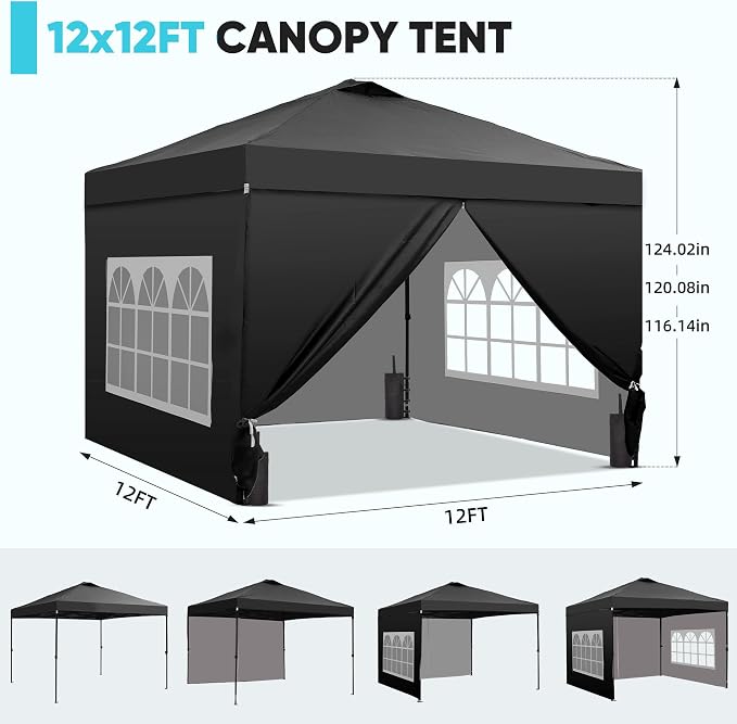 GDY 12x12 Pop Up Canopy Tent - Image 2