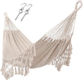 ZEAN Handwoven Hammock with Tassels by Thick Cotton Rope XL Two Person Hammock by ZEANTZ.