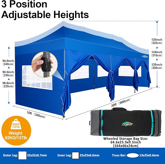 COBIZI 10x30 Pop up Canopy Tent 10x30 Canopy - Image 6