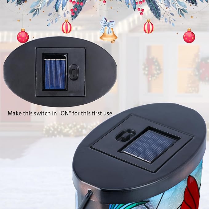 MUMTOP Hanging Solar Lanterns Outdoor Waterproof, Christmas Lantern Cardinal - Image 5