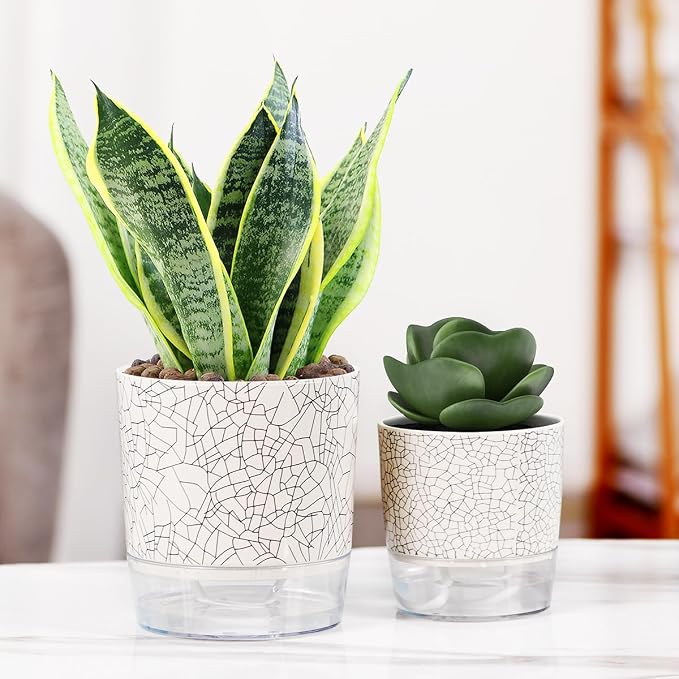 Self Watering Pots for Indoor Plants, Flower Pots, Self Watering Plant Pot-2pcs - Image 5