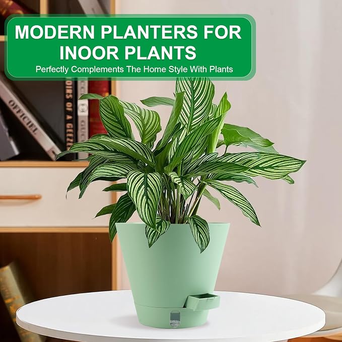 Self-Watering-Pots-for-Indoor-Plants, 8 Inch Flower Pots - Image 6