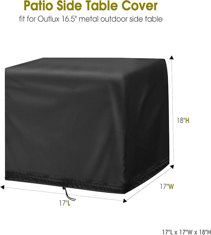 Patio Table Cover for Outlux 16.5" Metal Outdoor Side Table, Waterproof Outdoor - Image 2