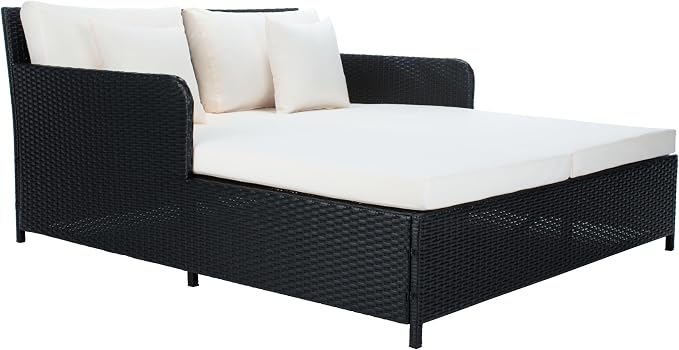 Safavieh PAT7500A Outdoor Collection Cadeo Black and White Cushion Daybed - Image 6
