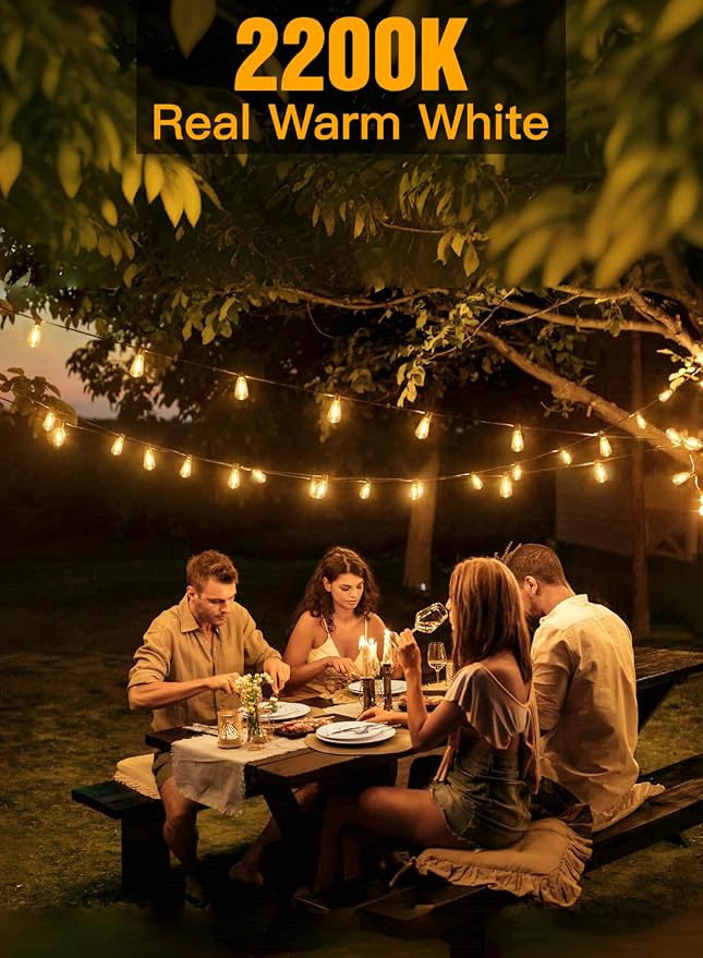 Ollny Outdoor String Lights 30FT, Shatterproof Connectable Patio Lights - Image 5