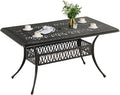 DWVO Cast Aluminum Outdoor Dining Table, Patio Dining Table by DWVO