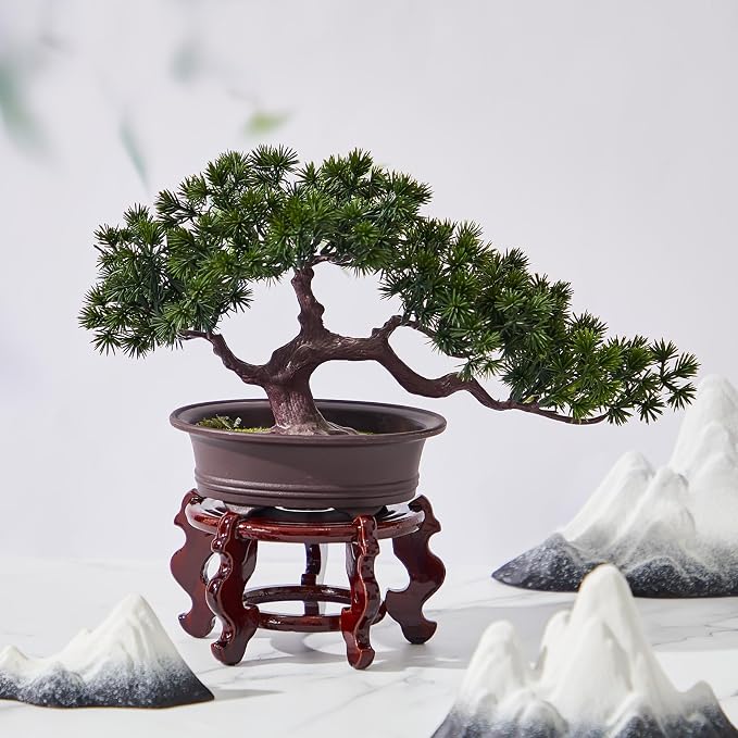Geetery 2 Pcs 4 to 12 in Wooden Plant Stands Indoor Chinese Oriental Plant Stand - Image 5