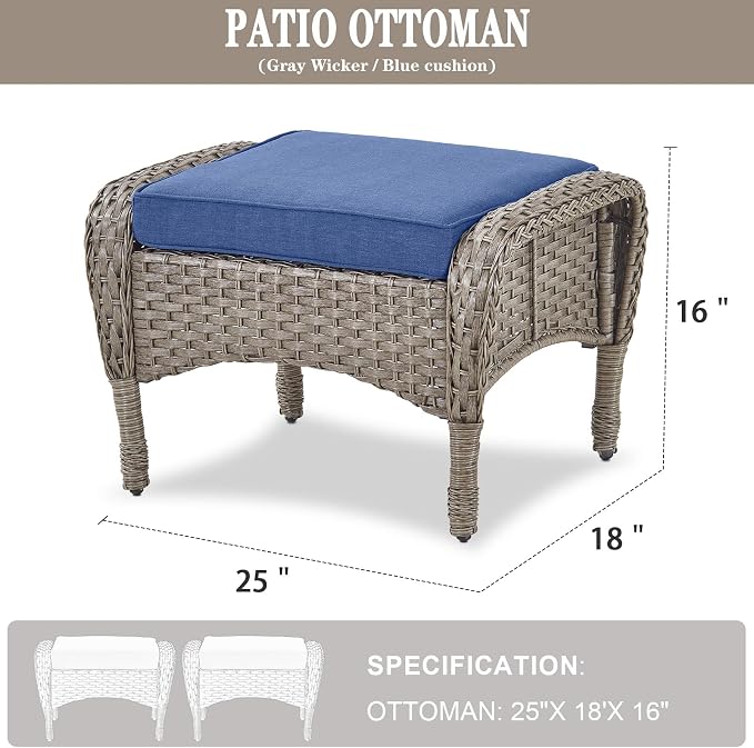 Belord Outdoor Ottomans for Patio Foot Rest - Image 3