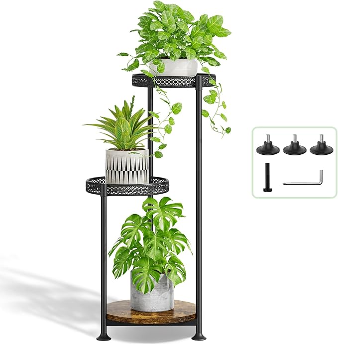Plant Stand Indoor Outdoor Clearance, 3 Tier Metal Flower Shelf Pot Holder by Oppro