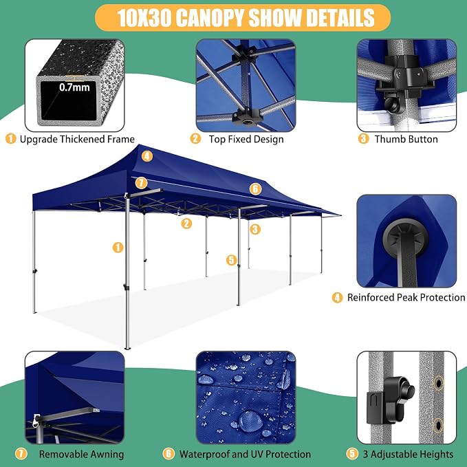 COBIZI 10x30 Pop Up Canopy Tent - Image 4