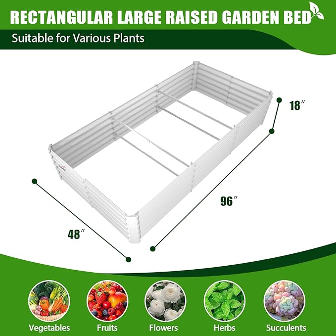 A ANLEOLIFE 8-Pack 8X4X1.5ft & 74x74x18 in Deep Root Galvanized Raised Garden - Image 7