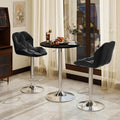 ARTETHYS Bar Table and Chairs Set of 3 Black Heigh Adjustable Round Pub Desk by ARTETHYS