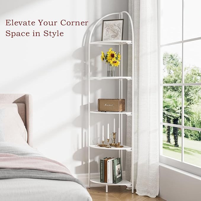 Crofy Foldable 5 Tier Corner Shelf, Metal Corner Plant Stand - Image 5