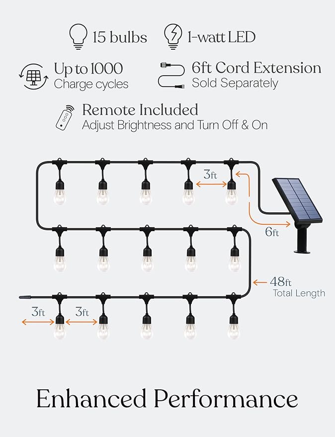 Brightech Ambience Pro – Solar Power Remote Control Outdoor String Lights - Image 3
