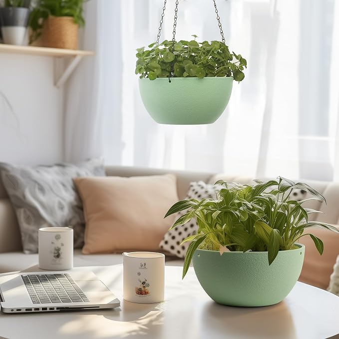 T4U 8 Inch Hanging Planter for Indoor Plants, 2 Pack Small Pots - Image 9