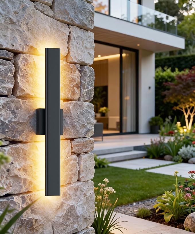 Aipsun Black Outdoor Wall Sconce 3000K 4000K 6000K, 23.6in Modern Exterior - Image 9