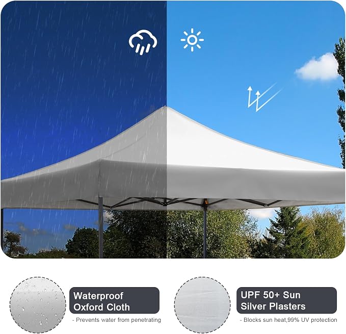 10x10 Pop up Canopy Tent with Sidewalls, Heavy Duty Waterproof Sun Shade Canopy - Image 4