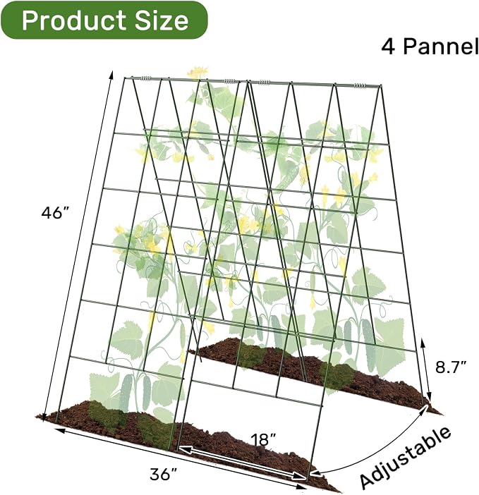 AGTEK 2 Packs 18" x 46" Foldable Cucumber Trellis - Image 2