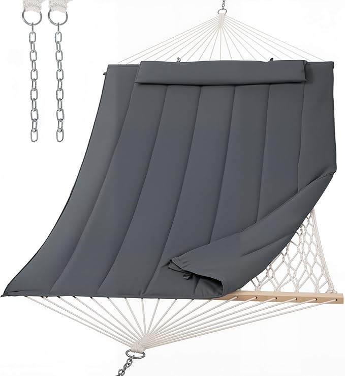 SUNCREAT Hammocks for Outside, Two Person Hammock for Patio, Dark Grey by SUNCREAT