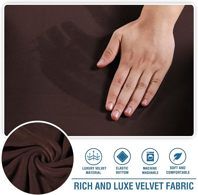 H.VERSAILTEX Chaise Lounge Cover Indoor Velvet Chaise Slipcover High Stretch - Image 3